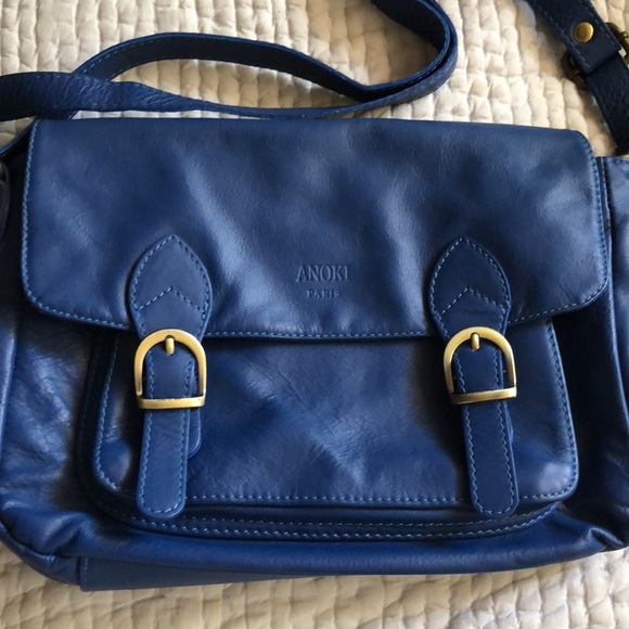 Anoki Paris Blue Leather Crossbody Bag - Picture 3 of 13